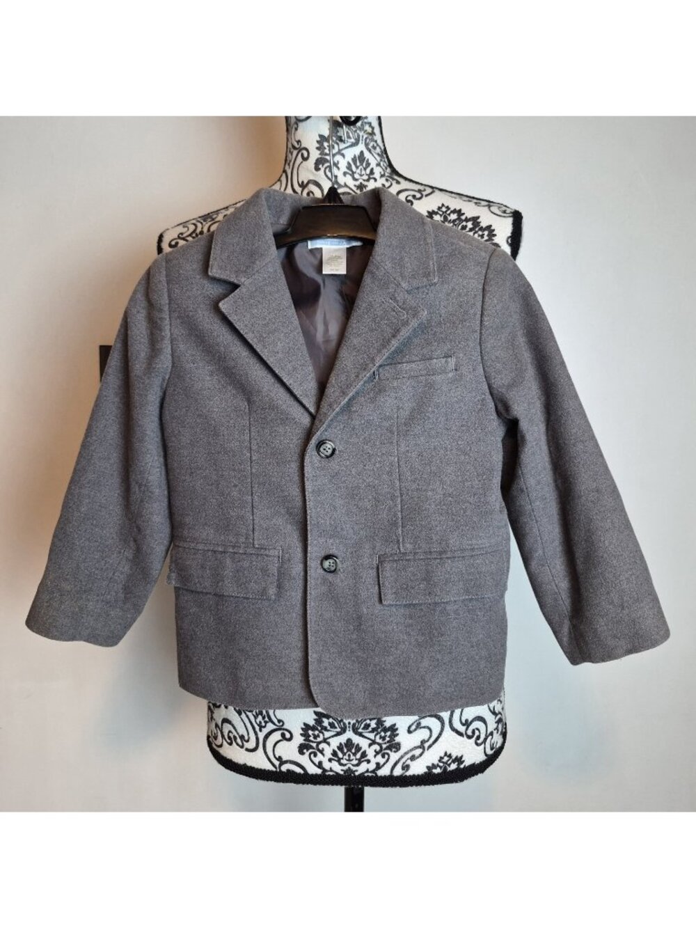 Janie and Jack Toddler Boys Gray Blazer 2T 3T Elbow Patch Sport Coat Formal